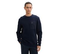 TOM TAILOR Herren 1043426 Basic Sweatshirt mit Brusttasche, 10668-Sky Captain Blue, M