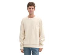 TOM TAILOR Herren 1043426 Basic Sweatshirt mit Brusttasche, 27469-Smooth Light Sand, XL