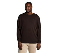 Tom Tailor Strickpullover Plus Size mit Logo-Stickerei dunkelbraun meliert Größe 5XL