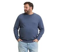 Tom Tailor - Plus Size - Strickpullover mit Logo Stickerei vintage indigo blue melange - Gr. - 4XL