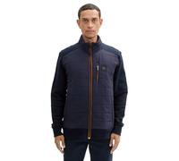 TOM TAILOR Herren 1044876 Hybride Sweatshirt-Jacke mit Stehkragen, 10668-sky Captain Blue, L