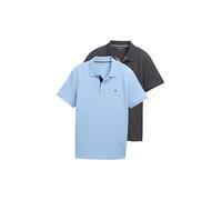 Poloshirt TOM TAILOR, Herren, Gr. M, washed out, Jersey, Obermaterial: 100% Baumwolle, regular fit taillenbedeckt, ohne Ausschnitt, Shirts, im Doppelpack (77396637-M) washed out