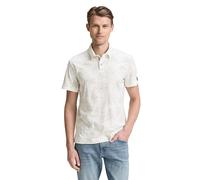 TOM TAILOR Herren 1046775 Poloshirt, 37971-Off White Stripe Palm Design, XL