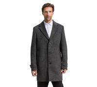 Tom Tailor - Wollmantel mit Reverskragen dark grey black herringbone - Gr. - XL