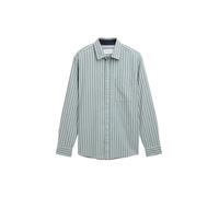 Tom Tailor - Regular Fit Hemd mit Streifenmuster green white stripe - Gr. - XXL