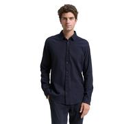 TOM TAILOR Herren 1047336 Slim Fit Hemd mit Stretch, 38513-Navy Tonal Squared Structure, L