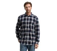 Tom Tailor Herrenhemd 1047337 Comfort Fit Flanell mit Karomuster Navy Multicolor Check M