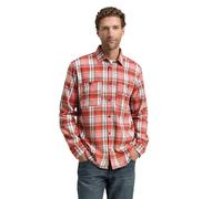 TOM TAILOR Herren 1047337 Comfort Fit Flanell-Hemd mit Karomuster, 38518-Tango Orange Multicolor Check, L