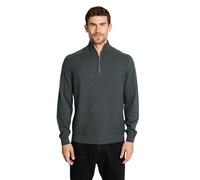 Tom Tailor Troyer Herren XXL Grau (schwarzest olive melange) Strick 100% Baumwolle Regular Fit
