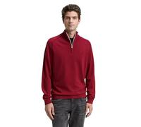 Troyer TOM TAILOR, Herren, Gr. XXL, rot (schwarz samba rot melange), Strick, Obermaterial: 100% Baumwolle, meliert, regular fit taillenbedeckt, ohne Ausschnitt, Rippbündchen, Pullover, mit Logo Sticke
