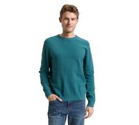 Tom Tailor - Basic Pullover in Unifarben mit Rundhalsausschnitt grün - Gr. - XXXL