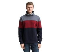 TOM TAILOR Herren 1047771 Snood Sweatshirt Mit Colour Blocking, 14155 - Cabarnet Bordeaux Red, M EU