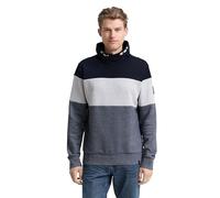 Sweatshirt TOM TAILOR, Herren, Gr. 3XL, navy grindle structure, Sweatware, Obermaterial: 60% Baumwolle, 40% Polyester, colorblocking, regular fit normal, ohne Ausschnitt, Rippbündchen, Sweatshirts, mi