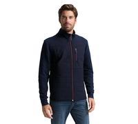 Sweatjacke TOM TAILOR, Herren, Gr. XXXL, blau (sky captain blau), Sweatware, Obermaterial: 100% Baumwolle, unifarben, Strukturmuster, modisch, regular fit taillenbedeckt, ohne Ausschnitt, Langarm Bünd