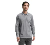 TOM TAILOR Herren 1047798 Langarm Piqué Poloshirt mit Logo-Print, 24571-Navy White Two Tone Pique, L