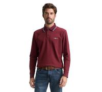 TOM TAILOR Herren 1047798 Langarm Piqué Poloshirt Mit Logo-Print, 39223 - Navy Coach Red Two Tone, 3XL EU