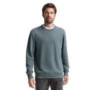 Sweatshirt TOM TAILOR, Herren, Gr. M, grau mint navy structure, Sweatware, Obermaterial: 60% Baumwolle, 40% Polyester, unifarben, modisch, regular fit taillenbedeckt, Rundhals, Langarm Rippbündchen, S