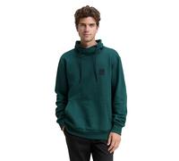 Tom Tailor Herren Sweatshirt Snood – Melange-Optik jasper green navy structure – Größe XL