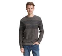 Strickpullover TOM TAILOR, Herren, Gr. XL, navy cognac cream multi color, Strick, Obermaterial: 90% Baumwolle, 10% Polyamid, gestreift, unifarben, modisch, normal hüftbedeckend, Rundhals, Langarm Bünd