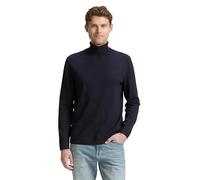 Tom Tailor Regular Fit Rollkragenpullover aus reiner Baumwolle in Marine, Größe S