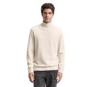 TOM TAILOR Herren 1048013 Rollkragenpullover aus Baumwolle, 38677-Soft Buttercream Melange, M