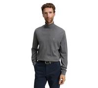 Rollkragenpullover TOM TAILOR, Herren, Gr. M, classic dunkelgrau melange, Strick, Obermaterial: 100% Baumwolle, meliert, casual, regular fit hüftbedeckend, Rundhals, Langarm Flachstrickbündchen, Pullo