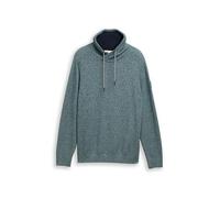 TOM TAILOR Herren 1048021 Strickpullover mit Snood, 38683-Green Navy Multicolor, XL