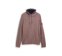 TOM TAILOR Herren 1048021 Strickpullover mit Snood, 38685-Red Green Multicolor, L