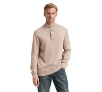 Tom Tailor Herren Troyer Strickpullover 1048025 Washed-Look aus Baumwolle Light Cashmere XL