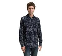 Tom Tailor - Slim Fit Hemd mit Stretch navy irregular design - Gr. - XXXL