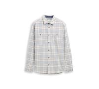 Tom Tailor - Regular Fit Cordhemd mit Karomuster white blue cord check - Gr. - M