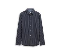 Tom Tailor - Regular Fit Flanell-Hemd mit Muster navy white fine stripe - Gr. - L