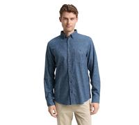 Tom Tailor - Regular Fit Soft-Touch Hemd in Melange-Optik light blue grindle structure - Gr. - L