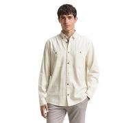 Tom Tailor - Regular Fit Hemd in Melange-Optik white nep structure - Gr. - M