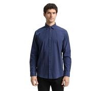 Langarmhemd TOM TAILOR, Herren, Gr. 3XL, N-Gr, blau vichy check, Web, Obermaterial: 100% Baumwolle, kariert, regular fit normal, 1-Knopf-Manschette, Hemden, mit Karomuster (31238228-XXXL) blau vichy c