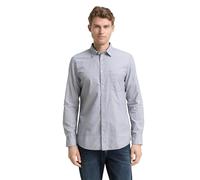 TOM TAILOR Herren 1048446 Fitted Hemd aus Baumwolle, 38977-Blue Stripe, XXL