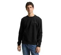 Sweatshirt TOM TAILOR, Herren, Gr. XXL, schwarz, Sweatware, Obermaterial: 70% Baumwolle, 30% Polyester, unifarben, regular fit normal, Rundhals, Rippbündchen, Sweatshirts Sweatshirt, mit Logo Stickere