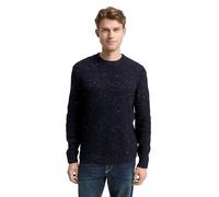 Tom Tailor Strickpullover Strukturmix Crewneck 36942 Navy Melange Multi Neps M