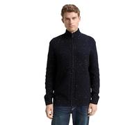 TOM TAILOR Herren 1048714 Strickjacke mit Strukturmix, 36942-Navy Melange Multi Neps, XXL