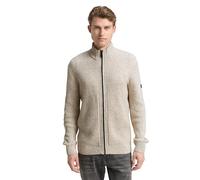 TOM TAILOR Herren 1048714 Strickjacke Mit Strukturmix, 36943 - Offwhite Melange Multi Neps, XL EU