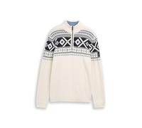 Tom Tailor Strickpullover Fair-Isle Troyer Offwhite Herren Größe L