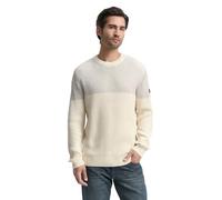 TOM TAILOR Herren 1048745 Strickpullover mit Rundhalsausschnitt, 39369-Offwhite Grey Plated Mouline, L
