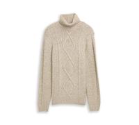 TOM TAILOR Herren 1048786 Rollkragenpullover, 39279-Brown Offwhite Structure, M