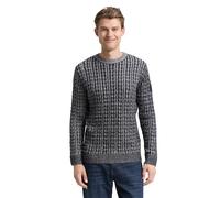 TOM TAILOR Herren 1049475 Strickpullover mit Zopfmuster, 39367-Navy Blue Plated, L