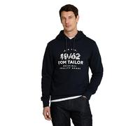 Kapuzensweatshirt TOM TAILOR, Herren, Gr. XXL, sky captain blau, Sweatware, Obermaterial: 60% Baumwolle, 40% Polyester, bedruckt, regular fit hüftbedeckend, Rundhals, Flachstrickbündchen, Sweatshirts,