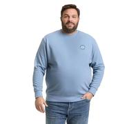 TOM TAILOR Herren Plus Size - Sweatshirt mit Logo-Print, blau, Uni, Gr. 2XL