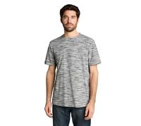 Tom Tailor - Piqué T-Shirt in Melange-Optik white green spacedye pique - Gr. - XL