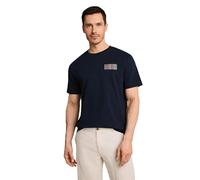 Kurzarmshirt TOM TAILOR, Herren, Gr. 3XL, sky captain blau, Single Jersey, Obermaterial: 100% Baumwolle, bedruckt, bestickt, regular fit hüftbedeckend, Rundhals, abgesteppte Kante, Shirts, Sommershirt
