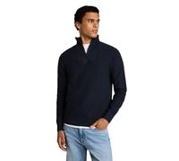 Strickpullover TOM TAILOR DENIM, Herren, Gr. M, blau (sky captain), Strick, Obermaterial: 100% Baumwolle, unifarben, regular fit taillenbedeckt, ohne Ausschnitt, Rippbündchen, Pullover Strickpullover,