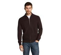 Tom Tailor Regular Fit Strickjacke aus reiner Baumwolle in Dunkelbraun, Größe XL